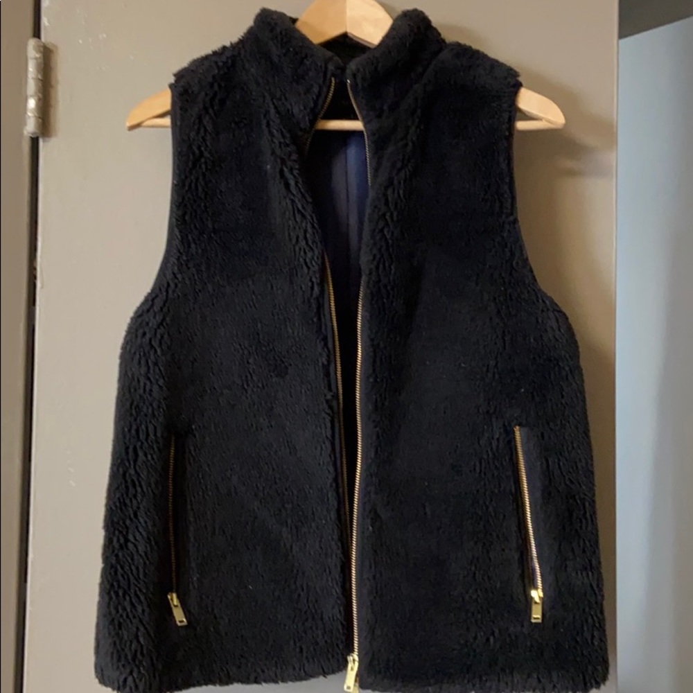 JCREW black teddy vest